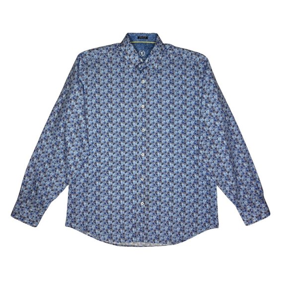 Bugatchi Men's Patterned Classic Fit Long-Sleeve Shirt - Picture 1 of 9